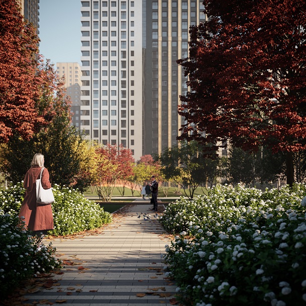 Парк вдоль Окской улицы, Москва