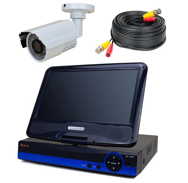 Готовый комплект AHD видеонаблюдения с 1 уличной камерой 2 Мп и монитором для дома, офиса PST AHD-K9101CH