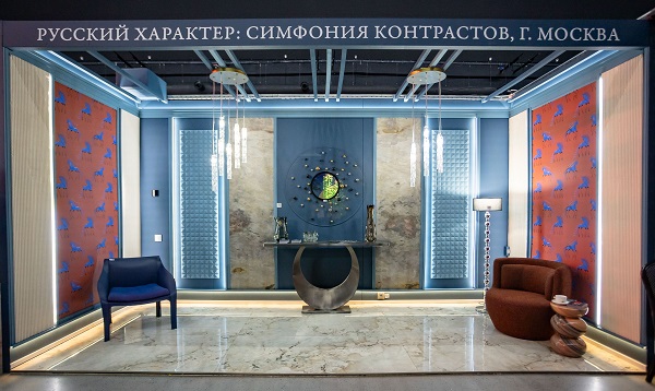 Русский характер - для пола выбран керамогранит Onlygres, воспроизводящий структуру мрамора