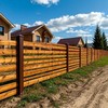 Пример забора на участке в коттеджном поселке
