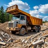 Вывоз строительного мусора на самосвале с строительной площадки