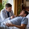 Доктор осматривает пациента на дому