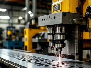 Лазерная резка листовых металлов на станке в цеху