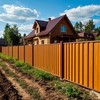 Забор из профнастила вдоль частного участка