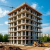 Строительные работы по возведению многоэтажной новостройки из монолита