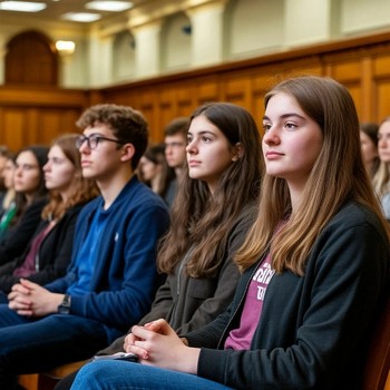 Студенты на лекции в академии