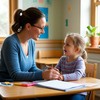 Занятие логопеда с ребенком в небольшой аудитории
