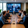 В офисе идет видеоконференция
