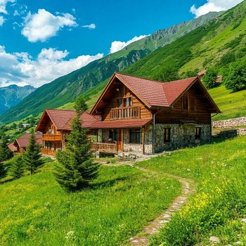 Частные дома в горах Грузии