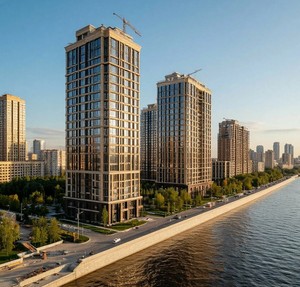 Строительство жилого комплекса на берегу Москвы-реки