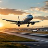 Грузовые авиаперевозки - мы видим взлетающий из аэропорта грузовой самолет местной авиалинии
