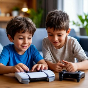 Дети играют на PlayStation 5