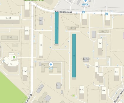 Предполагаемые места строительства - ул. Криворожская, д. 15, д. 17, д. 19