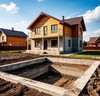 Строительство бетонного фундамента дома в поселке