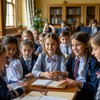 Дети в частной элитной школе