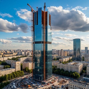 Строительство небоскреба в городе