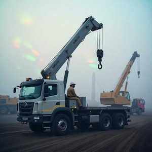 Автокран на стройке