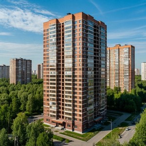 Многоэтажная застройка в большом спальном районе города